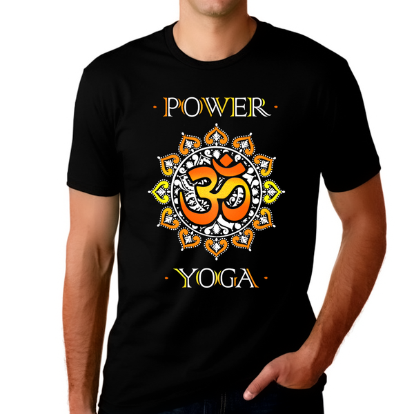 Premium Mens Power Yoga Shirts for Men Vintage OM Power Yoga Shirt