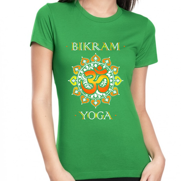 Yoga Tops for Women - Womens BIKRAM Yoga Shirts for Women Premium Vintage OM BIKRAM Yoga Shirt