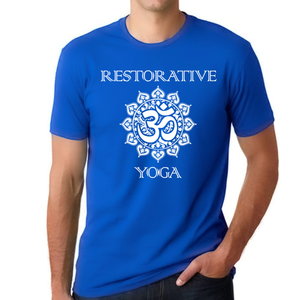 Premium Mens Restorative Yoga Shirts for Men Vintage OM Restorative Yoga Shirt