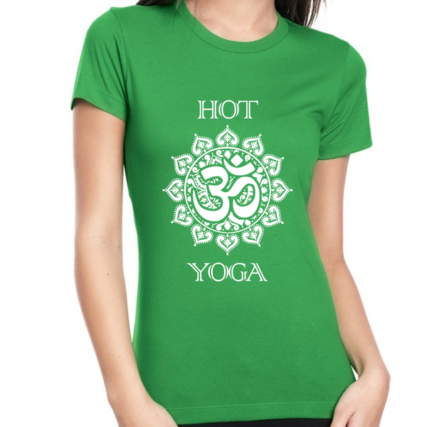 Yoga Tops for Women - Womens HOT Yoga Shirts for Women Premium Vintage OM HOT Yoga Shirt