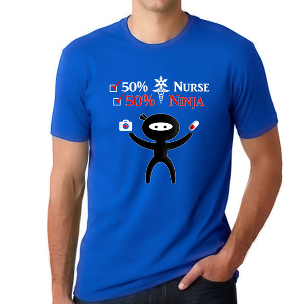 Funny Male Nurse Gifts for Men Nurse Shirts for Men Best Nursing Student Gifts Ninja Nurse Shirt