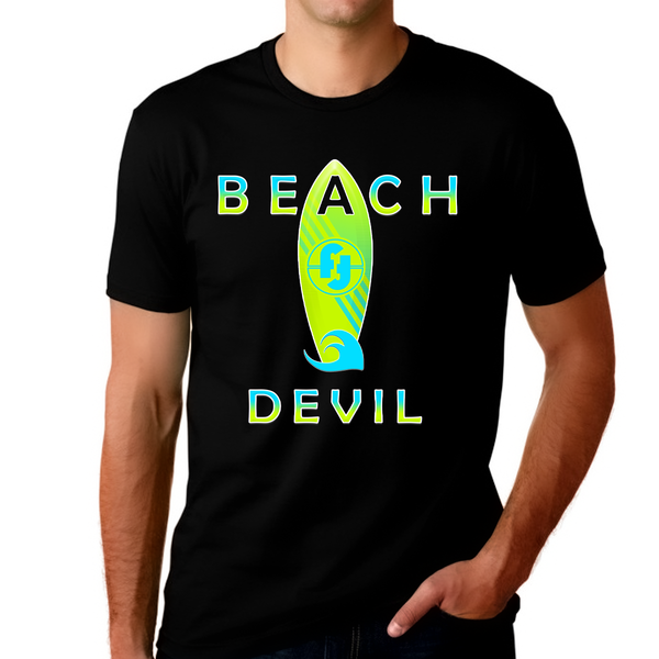 Black Beach Shirts for Men Beach Devil Funny Mens Summer Shirts Mens Beach Shirts Mens Beach Clothes