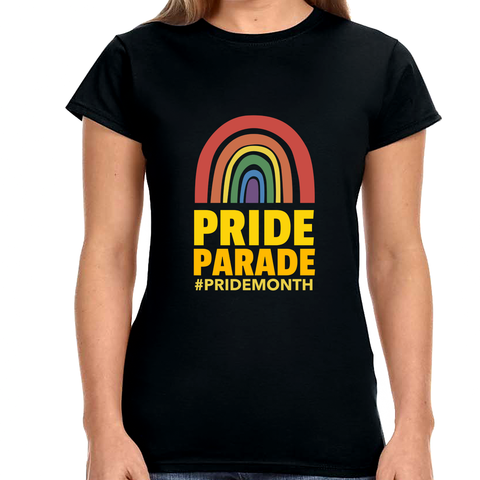 Pride Parade LGBTQ Flag Gay Pride Day Rainbow Lesbian Shirts for Women