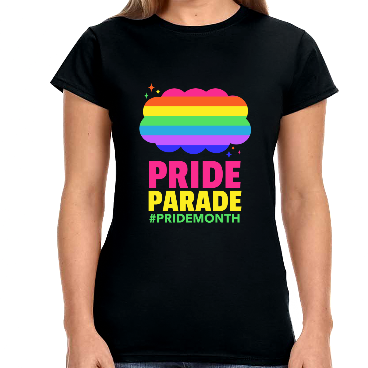 Pride Parade LGBTQ Pride Rainbow Flag Lesbian Gay Pride Ally Womens T Shirts