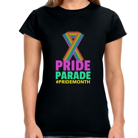 Pride Parade Shirt LGBTQ Pride Rainbow Graphic Tees Gay Shirts for Women