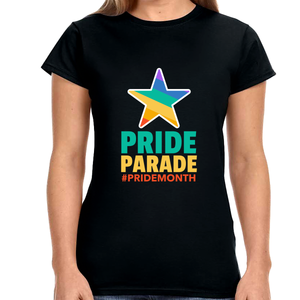 Pride Parade Shirt LGBT Pride Rainbow Flag Lesbian Gay Pride Womens Shirts