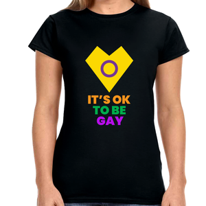 It's OK to Be Gay Pride Month Transgender Rainbow Lesbian Womens Shirts