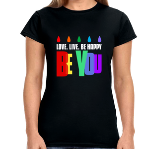 Be You Shirt LGBT Pride Rainbow Flag Gay Lesbian Pride Ally Shirts for Women