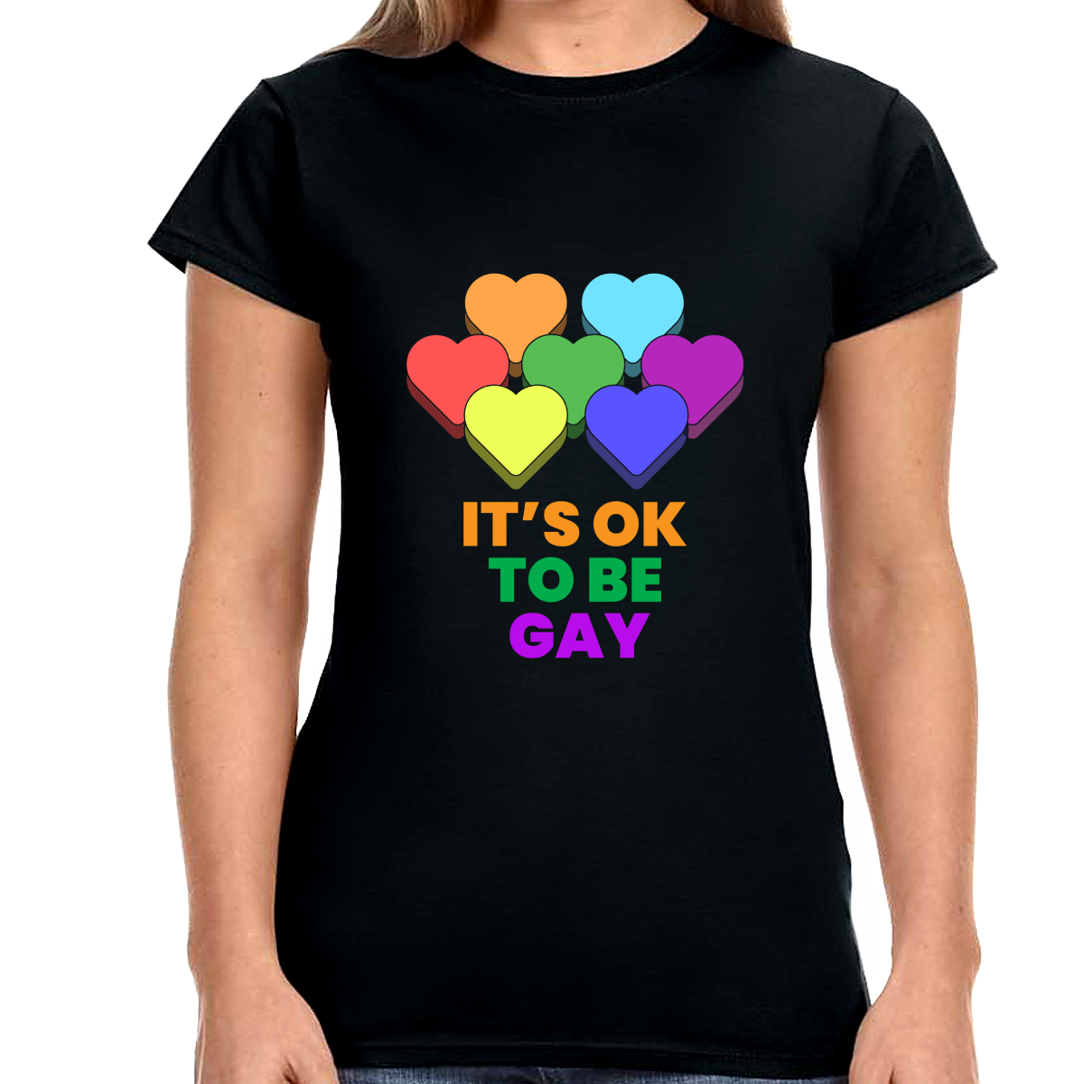 It's OK to Be Gay Pride Month Pride Day Rainbow Lesbian Gay Shirts for Women