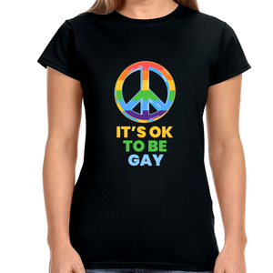 It's OK to Be Gay Pride Ally LGBT Pride Rainbow Lesbian Gay Womens Shirts
