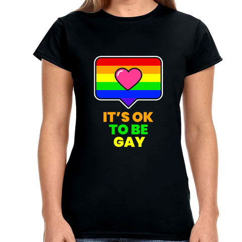 It's OK to Be Gay LGBT Lesbian Gay Bisexual Transgender Gay Shirts for Women