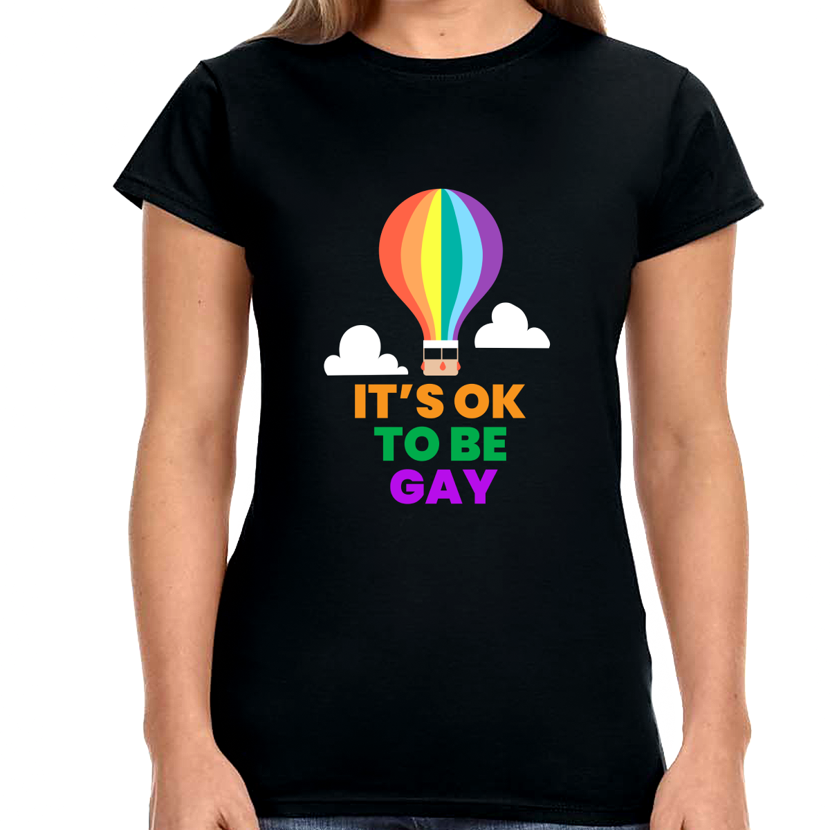 It's OK to Be Gay LGBTQ Be Gay Pride LGBT Ally Rainbow Flag Shirts for Women