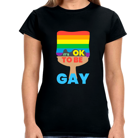 It's OK to Be Gay Gender Equality LGBT Pride Month Gay Womens T Shirts