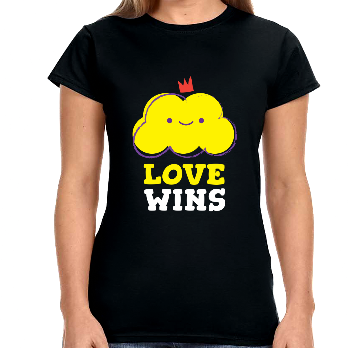 Love Wins LGBT Love Live Be Happy Love Print LGBT Equality Shirts for Women