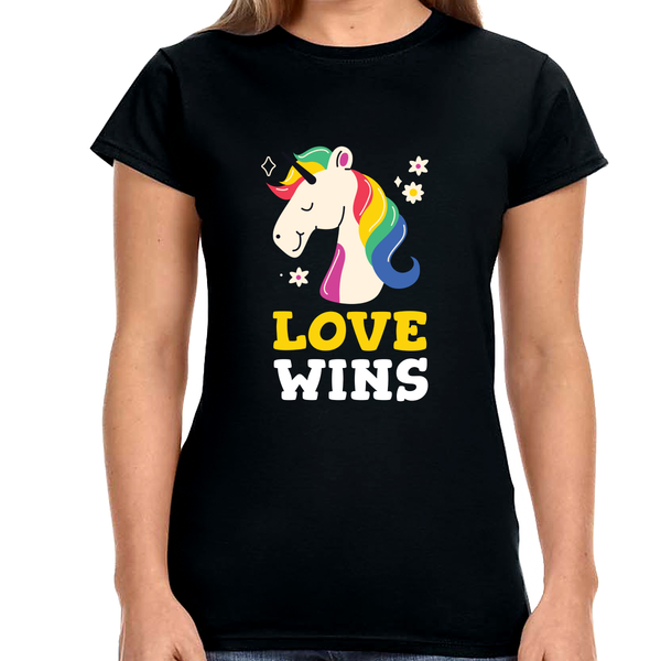 Love Wins LGBT Love Live Be Happy LGBT Flag Gay Pride Month Shirts for Women