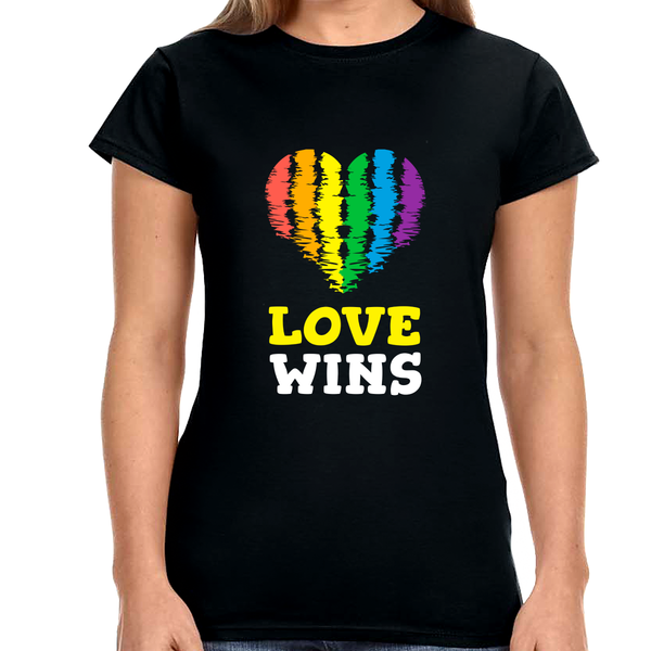 Love Wins LGBT Gay Pride Month Transgender Rainbow Lesbian Womens T Shirts