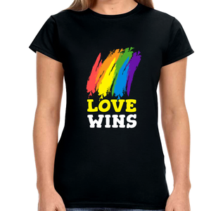 Love Wins LGBT Lesbian Pride Month Transgender Rainbow Gay Women Tops