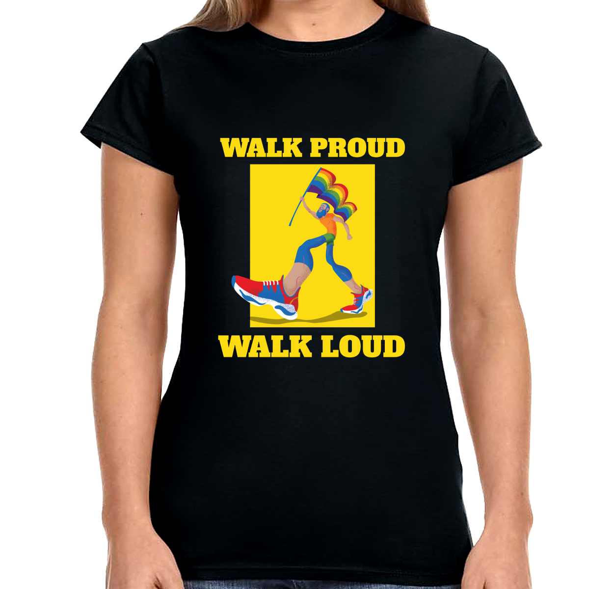 LGBT Pride Walk Proud Walk Loud Pride Day Parade Queer Pride Womens Shirts