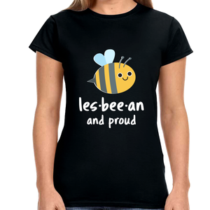 Lesbeean and Proud Bee Lesbian Shirt LGBT Equality Gay Pride Shirts for Women