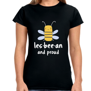 Lesbeean and Proud Bee Lesbian Shirt Gay Pride LGBT Equality Womens Shirts