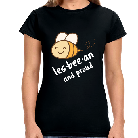 Lesbeean and Proud Bee Lesbian Shirt Womens Gay Pride LGBTQ Shirts for Women