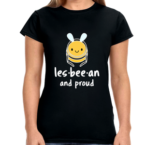 Lesbeean and Proud Bee Lesbian Shirt Womens Gay Lesbian Womens T Shirts
