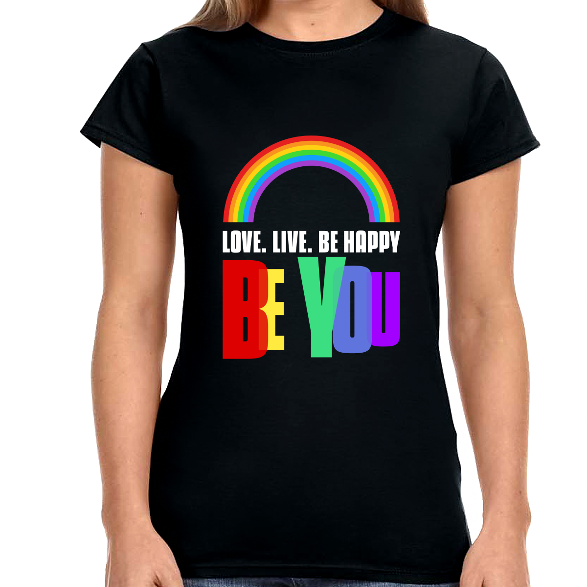 Be You LGBTQ Love Live Be Happy Love Pride Month LGBT Womens T Shirts