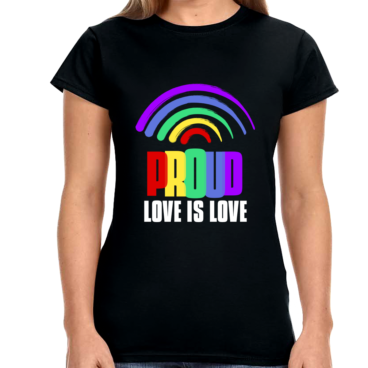 Proud LGBT Shirt Love is Love TShirts Gay Pride Day Rainbow Womens T Shirts