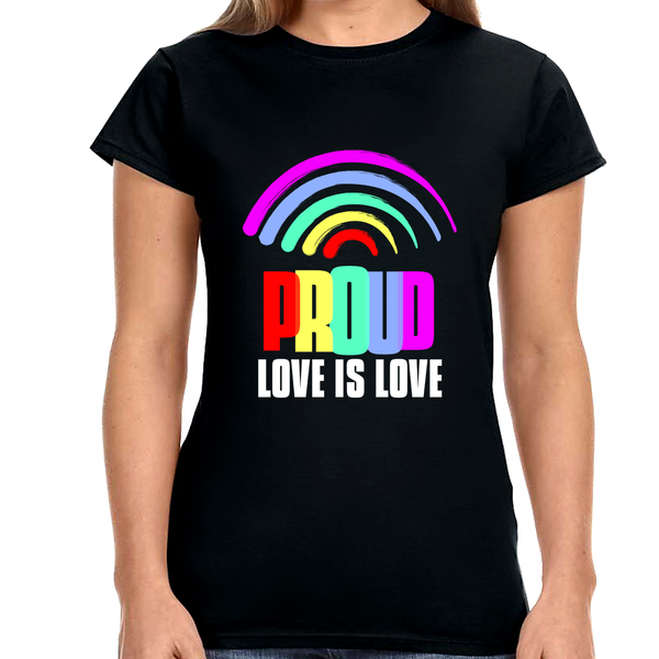 Proud LGBT Shirt Love is Love Shirt LGBTQ Gay Lesbian LGBT Women Tops