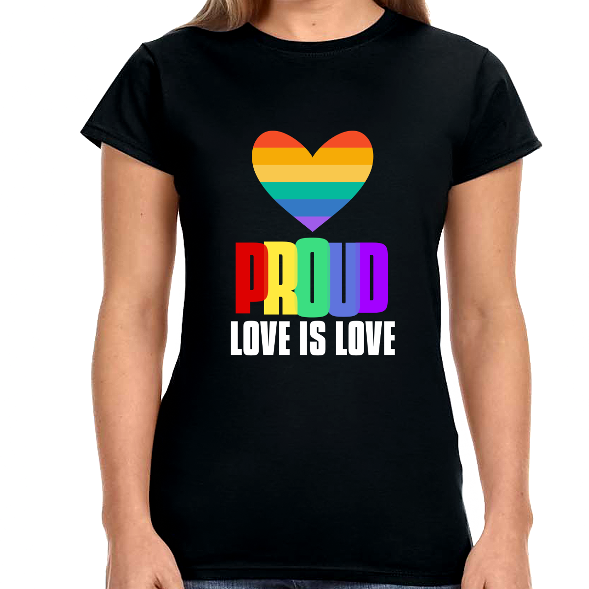 Proud LGBT Shirt Love is Love Tee Rainbow Lesbian Gay Pride Womens Shirts