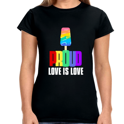 Proud LGBT Shirt Love is Love Shirt LGBTQ Pride Gay Lesbian Women Tops