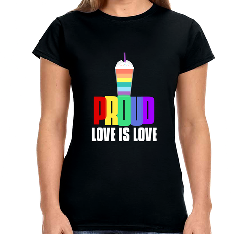 Proud LGBT Shirt Love is Love TShirt LGBTQ Pride Lesbian Gay Shirts for Women