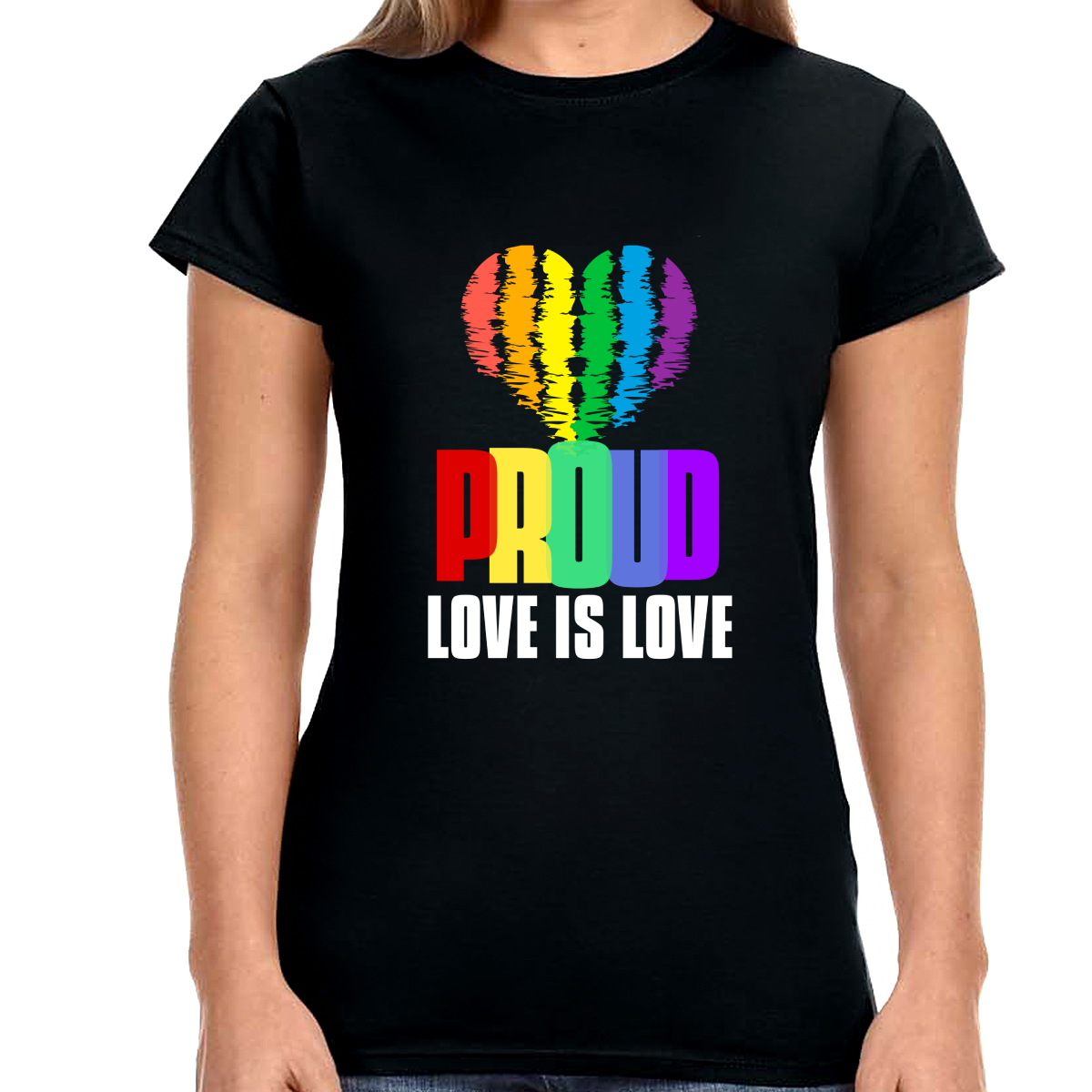 Proud LGBT TShirt Love is Love Shirt Equality Human Rights Shirts for Women