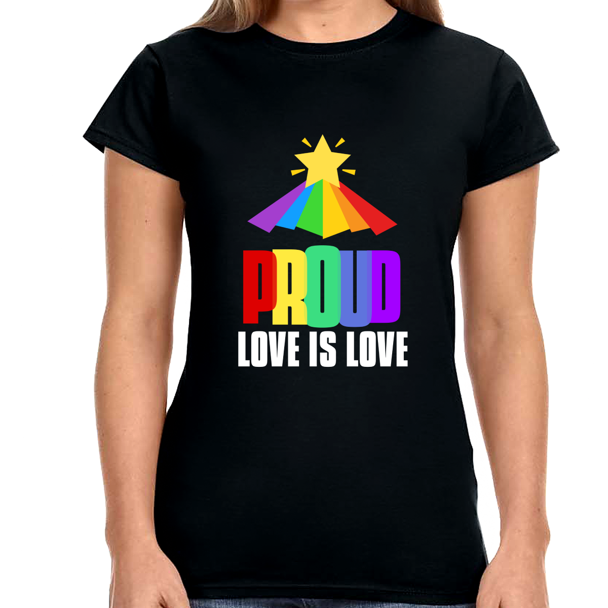 Proud LGBT T Shirt Love is Love Shirt Equality LGBT Rainbow Womens Shirts