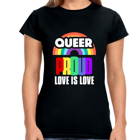 Proud LGBT Shirt Love is Love Shirt Human Rights Gay Pride Shirts for Women