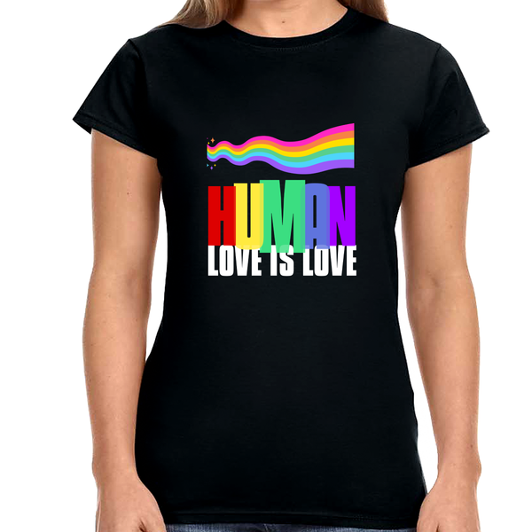 LGBTQ Human Rainbow Shirt Women Men Gay Pride Shirt Rainbow Shirts for Women