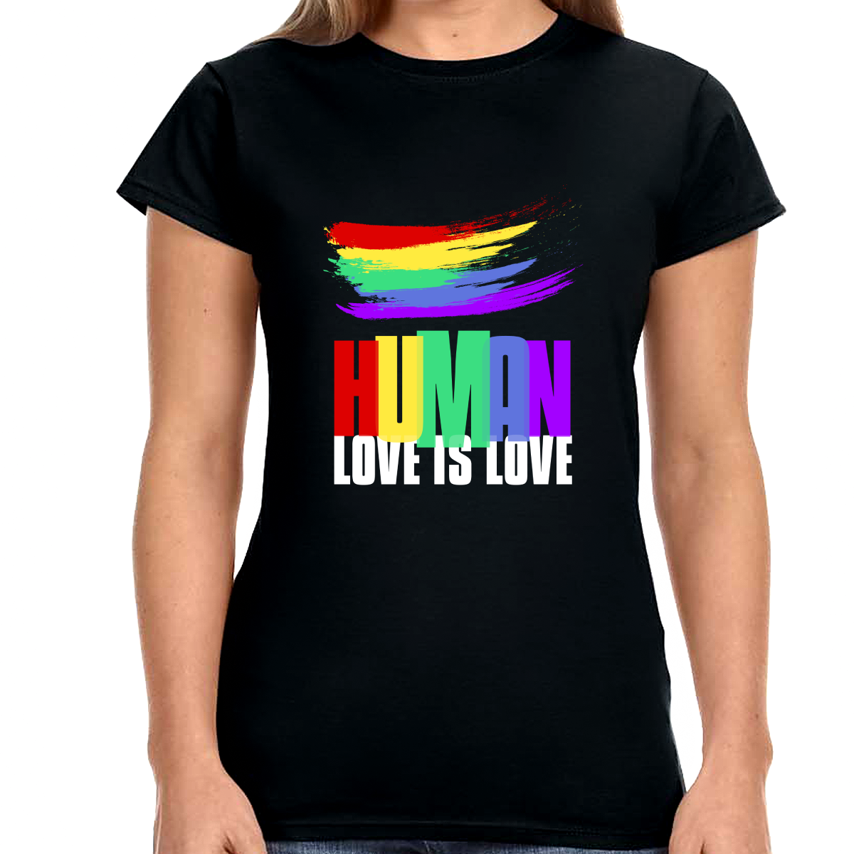 LGBT Human Rainbow Shirt Lesbian Gay Pride Shirt Rainbow Womens T Shirts