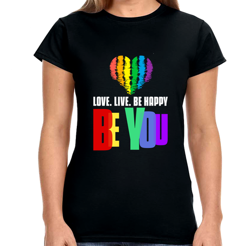 Pride Shirt Women Men LGBTQ Rainbow Shirt Be You LGBT Womens T Shirts