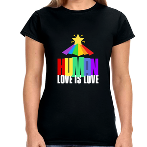 LGBTQ Human Rainbow Shirt Gay Lesbian Pride Shirt Rainbow Shirts for Women