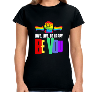 Be You LGBT Flag Gay Pride Month Transgender Rainbow Lesbian Women Tops