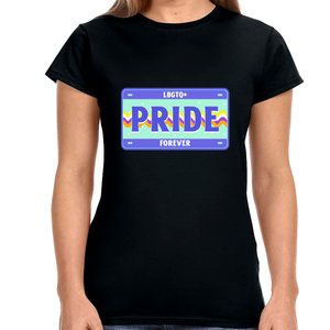 LGBTQ+ Forever LGBT Flag Lesbian Pride Month Gay Rainbow Women Tops