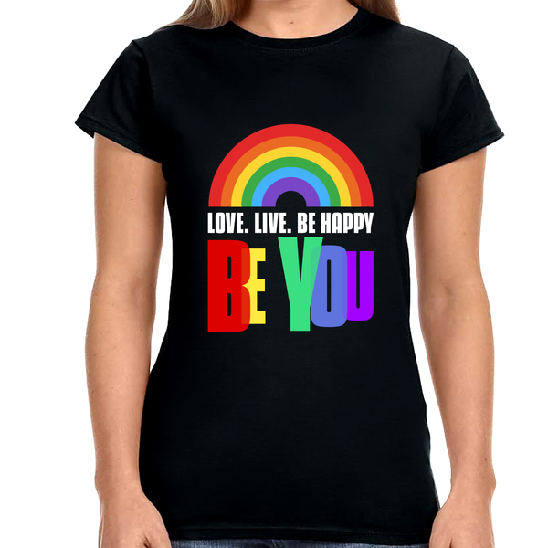 Be You LGBT Flag Lesbian Pride Month Transgender Rainbow Gay Shirts for Women