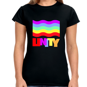 Unity LGBT Love Live Be Happy Love Print LGBT Equality Womens Shirts