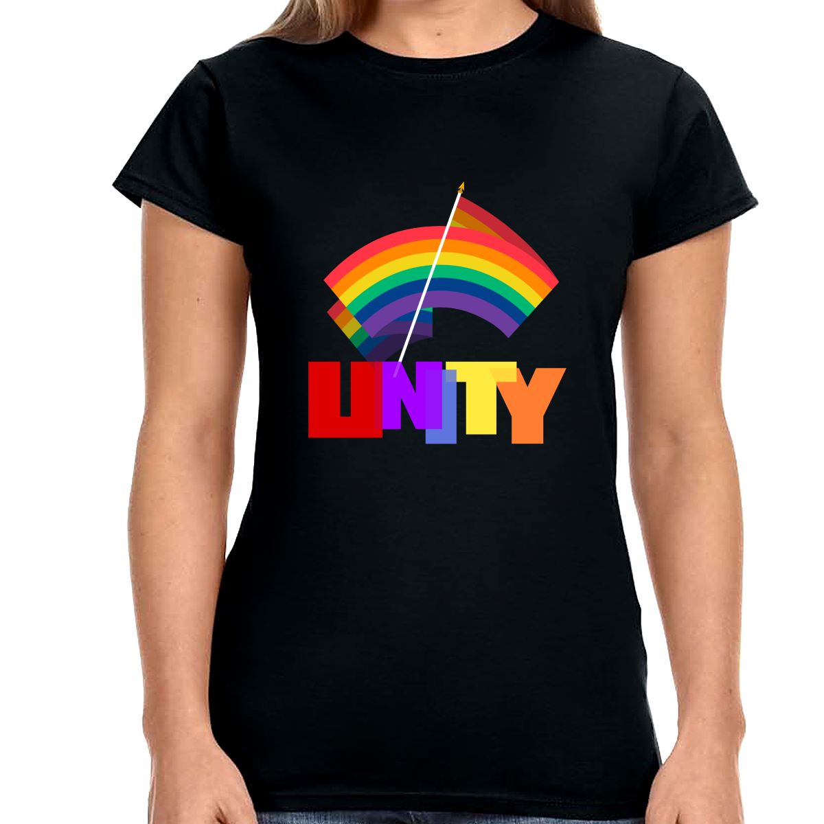 Unity LGBT Love Live Be Happy LGBT Flag Gay Pride Month Womens T Shirts