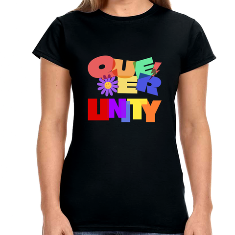 Unity LGBT Flag Lesbian Pride Month Transgender Rainbow Gay Shirts for Women