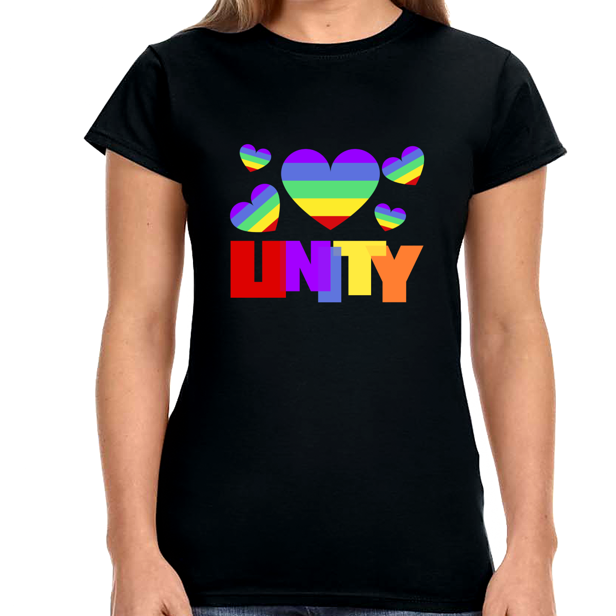 Unity LGBT Flag Gay Pride Month Rainbow Lesbian Transgender Womens Shirts