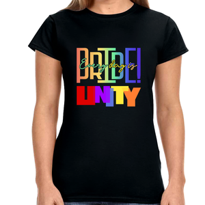 Unity LGBT Flag Lesbian Gay Pride Month Rainbow Transgender Womens T Shirts