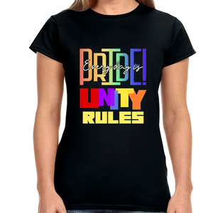 Unity Shirt LGBTQ Pride Rainbow Flag Lesbian Gay Pride Ally Women Tops