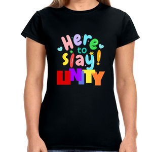 Unity Shirt LGBT Pride Rainbow Flag Lesbian Gay Pride Ally Shirts for Women