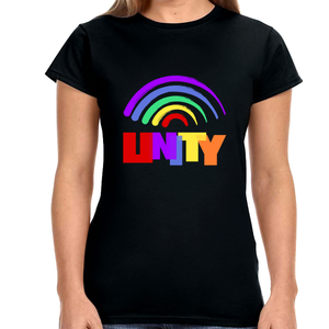 Unity Shirt LGBT Pride Rainbow Flag Gay Lesbian Pride Ally Womens Shirts